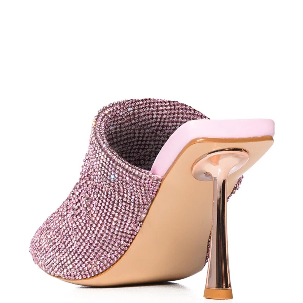 AZALEA WANG Pink Rhinestone Embellished Mule - Picture 4 of 4